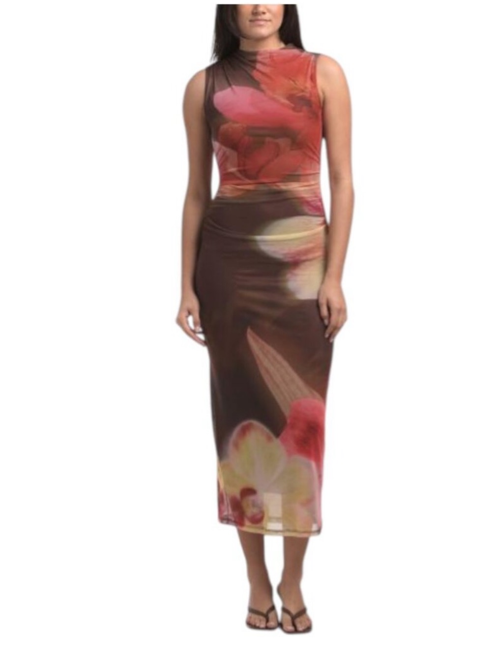 Madden Girl Floral Print Mesh Dress New